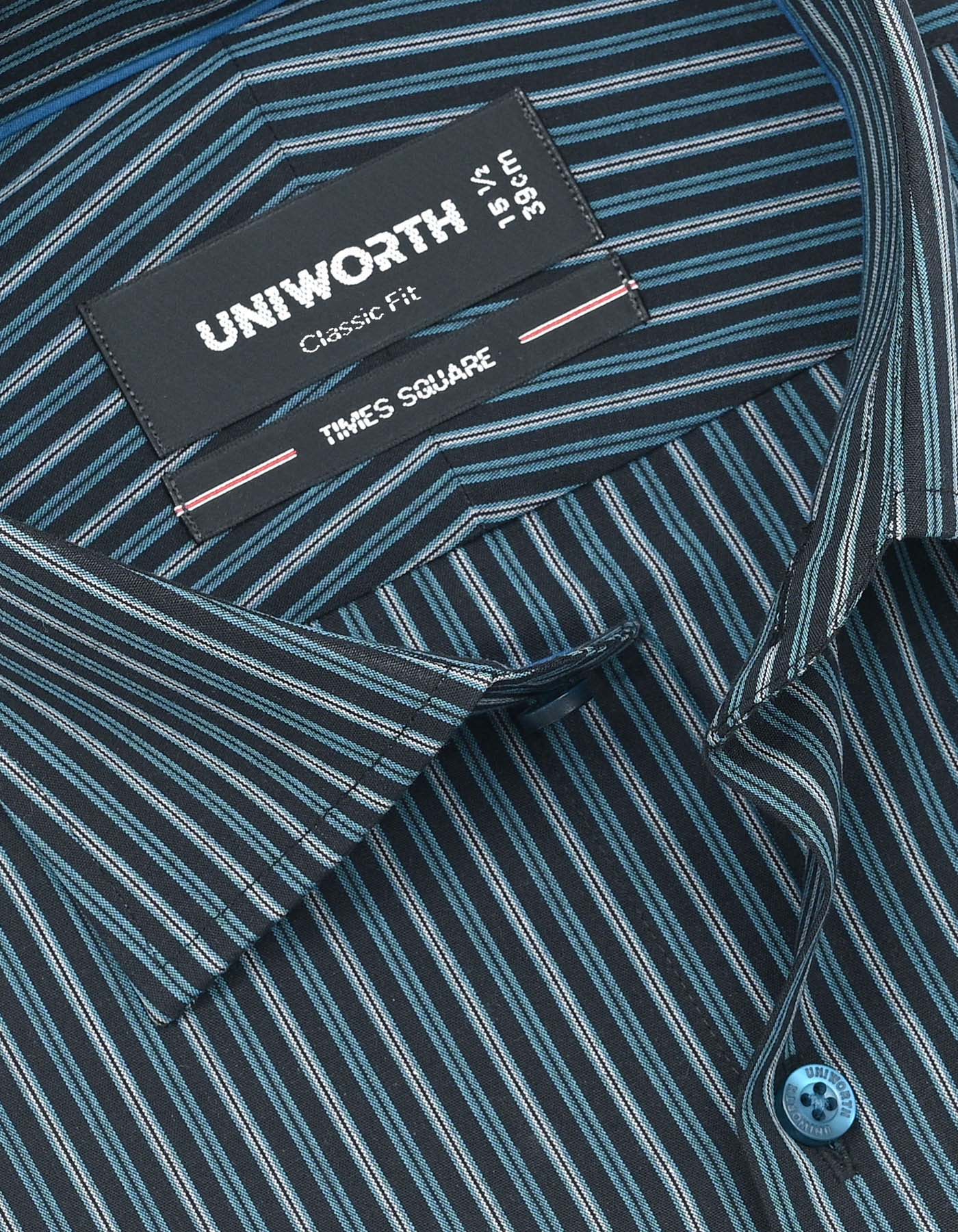 Stripe Teal Classic Fit Shirt FS2798RH-15