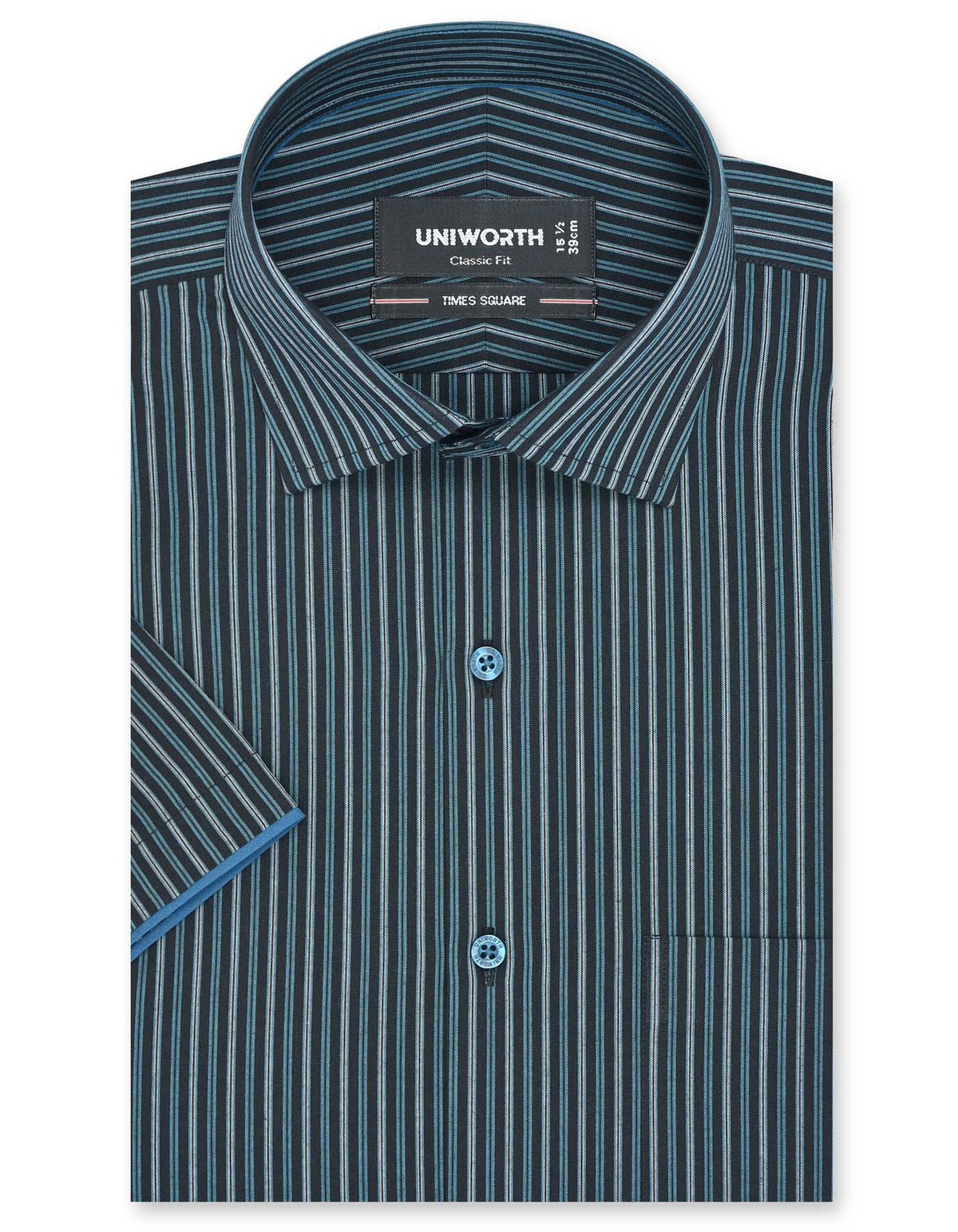 Stripe Teal Classic Fit Shirt FS2798RH-14.5