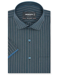 Stripe Teal Classic Fit Shirt FS2798RH-14.5