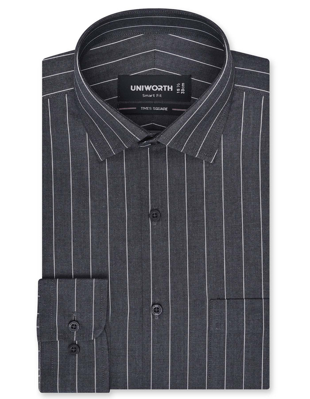 Stripe Charcoal Tailored Smart Fit Shirt FS2817SF-14.5