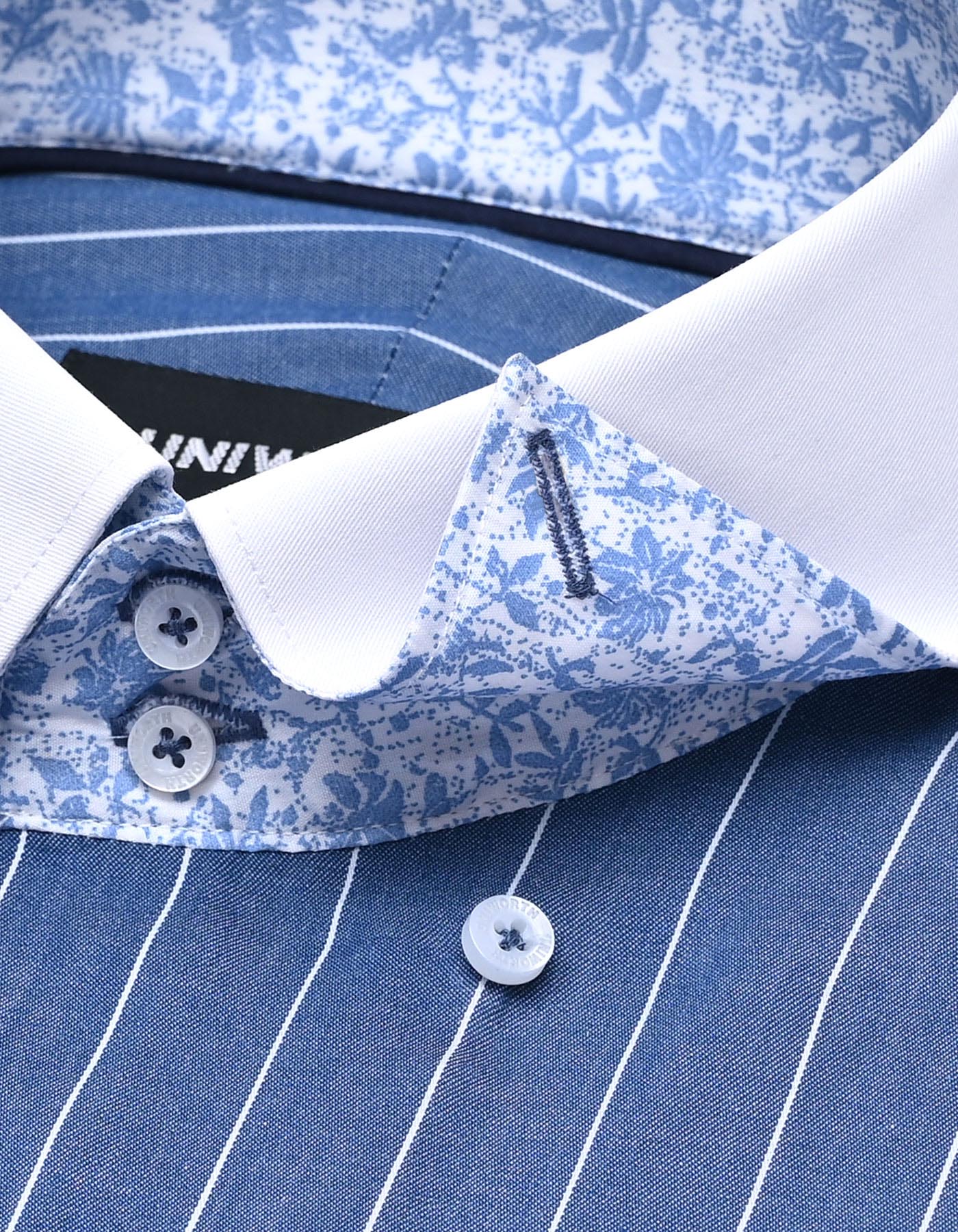 Stripe Blue Tailored Smart Fit Shirt FS2820-1SF-15.5