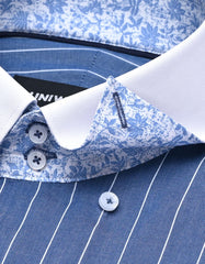 Stripe Blue Tailored Smart Fit Shirt FS2820-1SF-15.5
