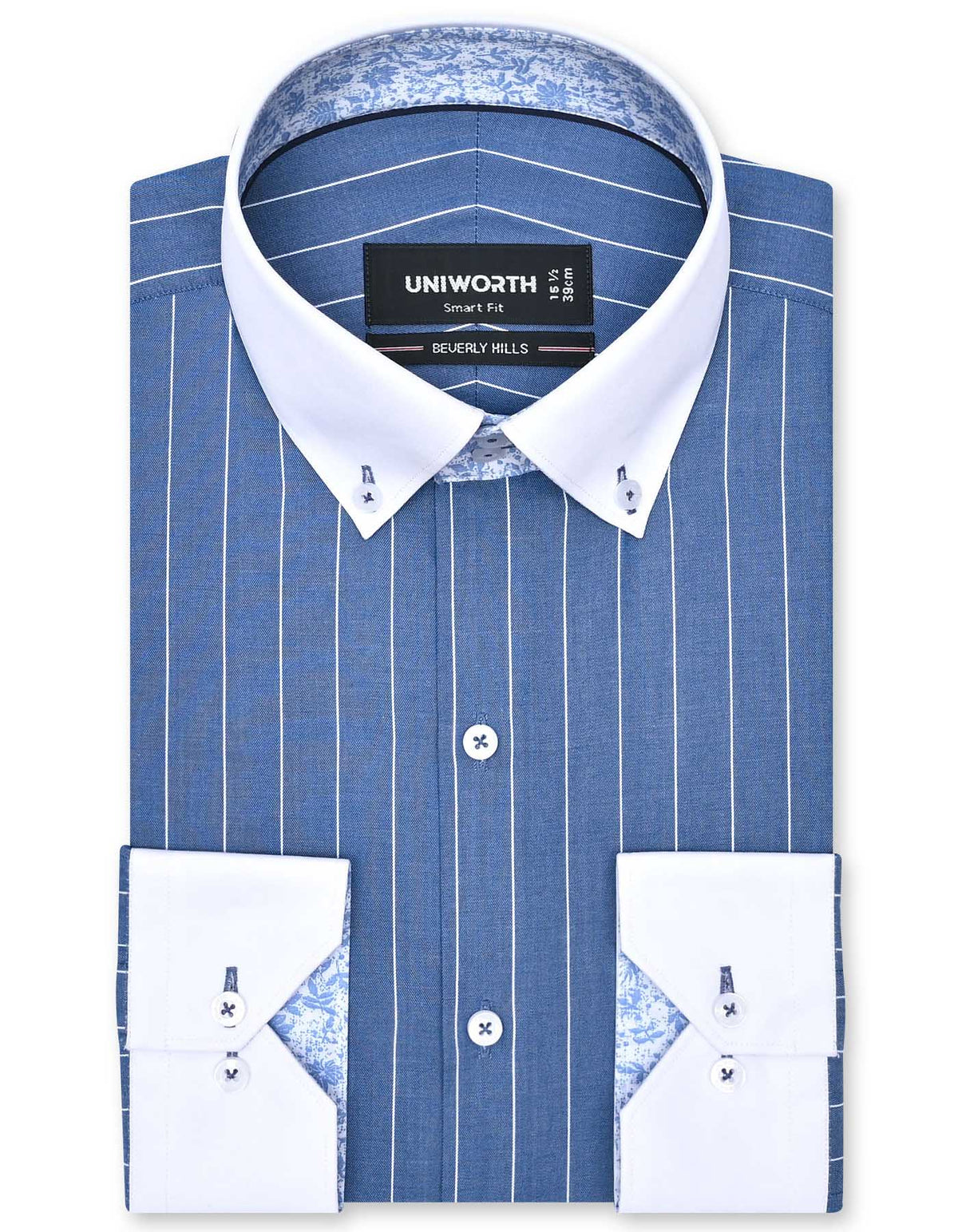 Stripe Blue Tailored Smart Fit Shirt FS2820-1SF-14.5