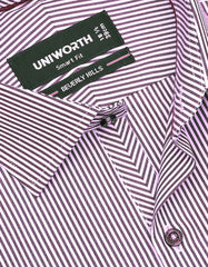 Stripe Maroon Tailored Smart Fit Shirt FS2825SF-15