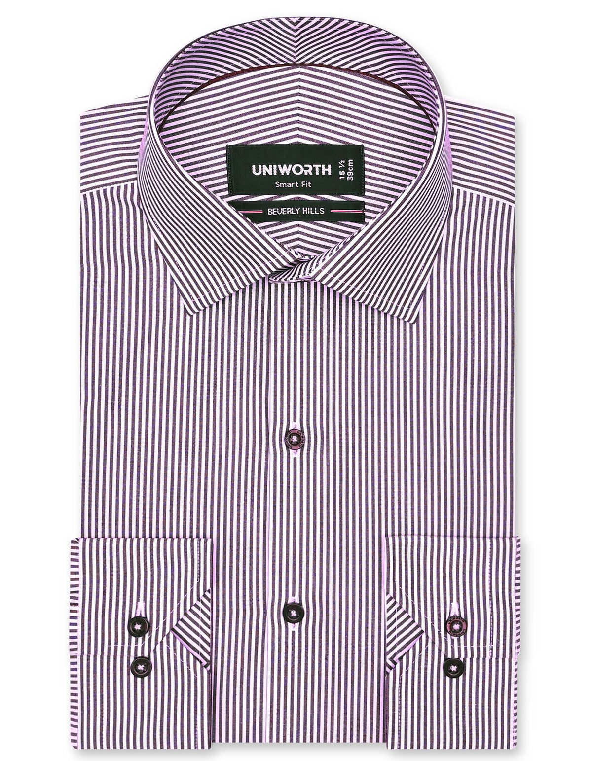 Stripe Maroon Tailored Smart Fit Shirt FS2825SF-14.5