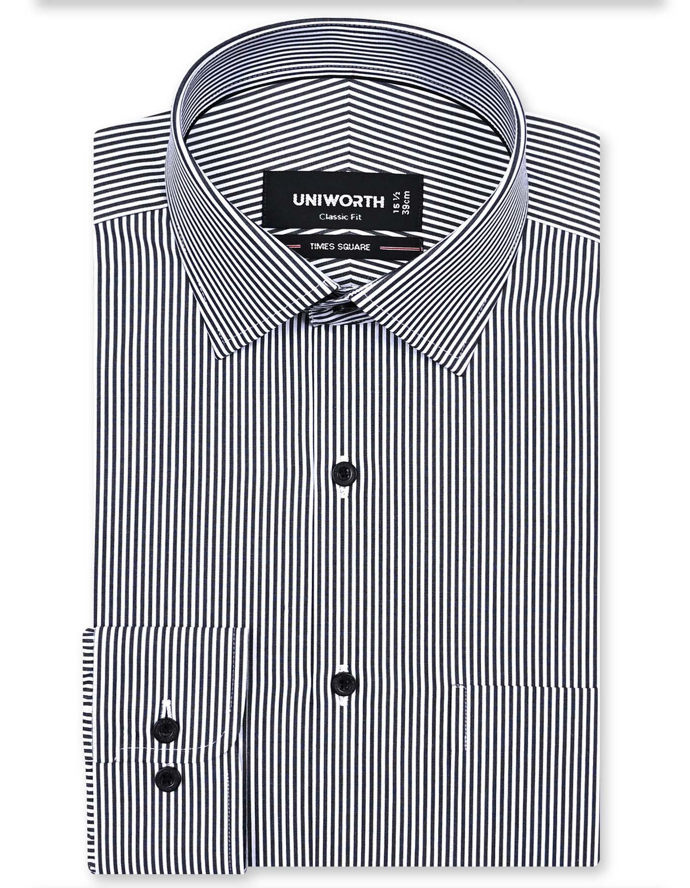 Stripe Black Classic Fit Shirt FS2826RF-14.5