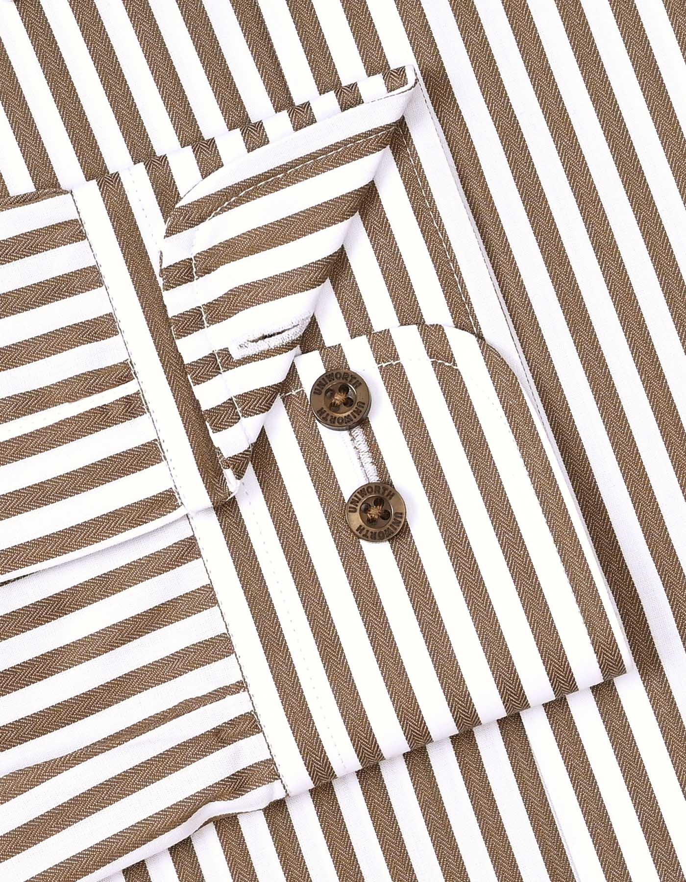 Stripe Brown Classic Fit Shirt FS2830RF-15.5