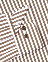 Stripe Brown Classic Fit Shirt FS2830RF-15.5