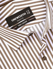 Stripe Brown Tailored Smart Fit Shirt FS2830SF-15