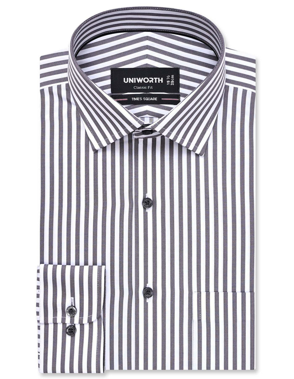 Stripe D Grey Classic Fit Shirt FS2831-1RF-14.5