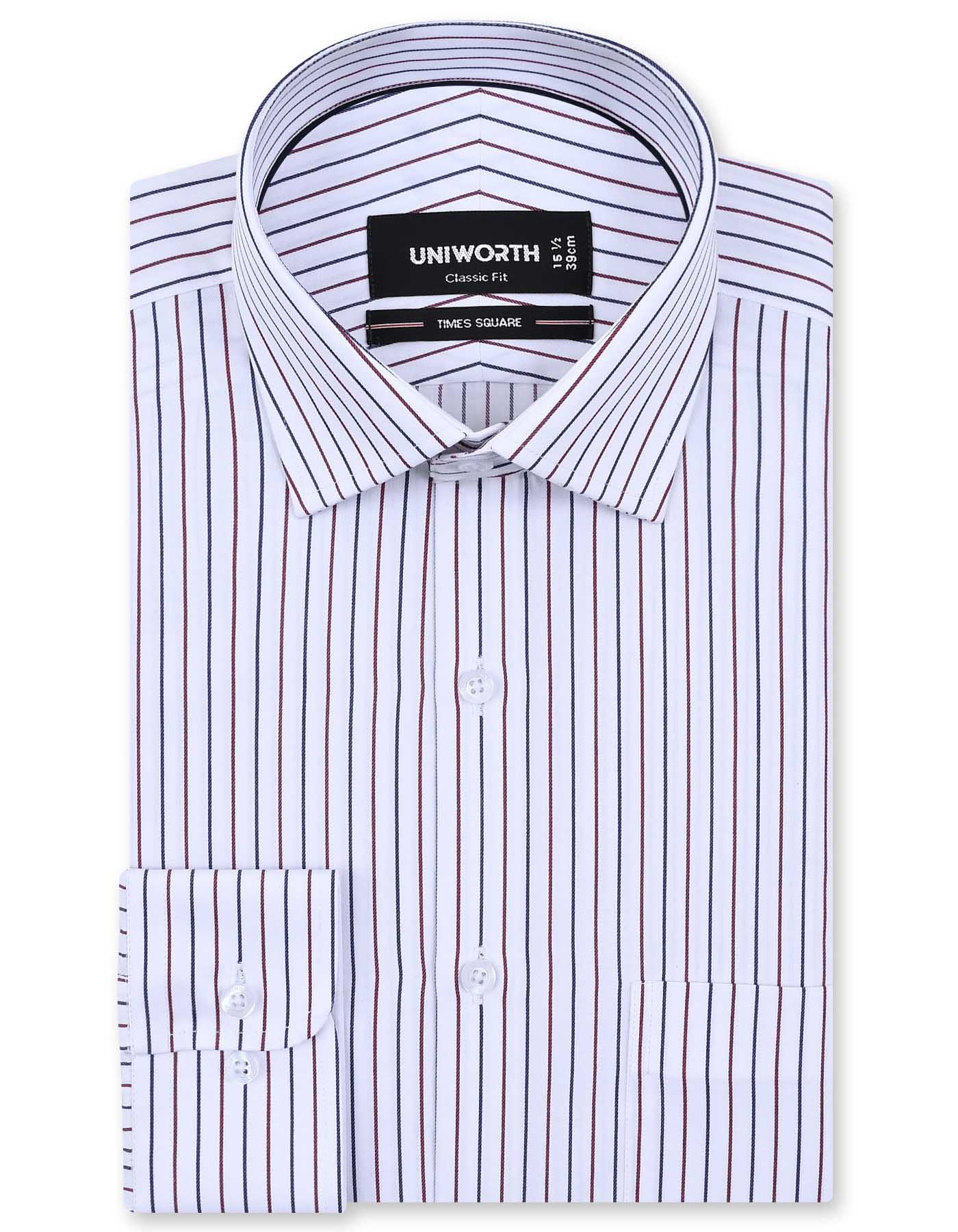 Stripe Red Classic Fit Shirt FS2833-1RF-14.5
