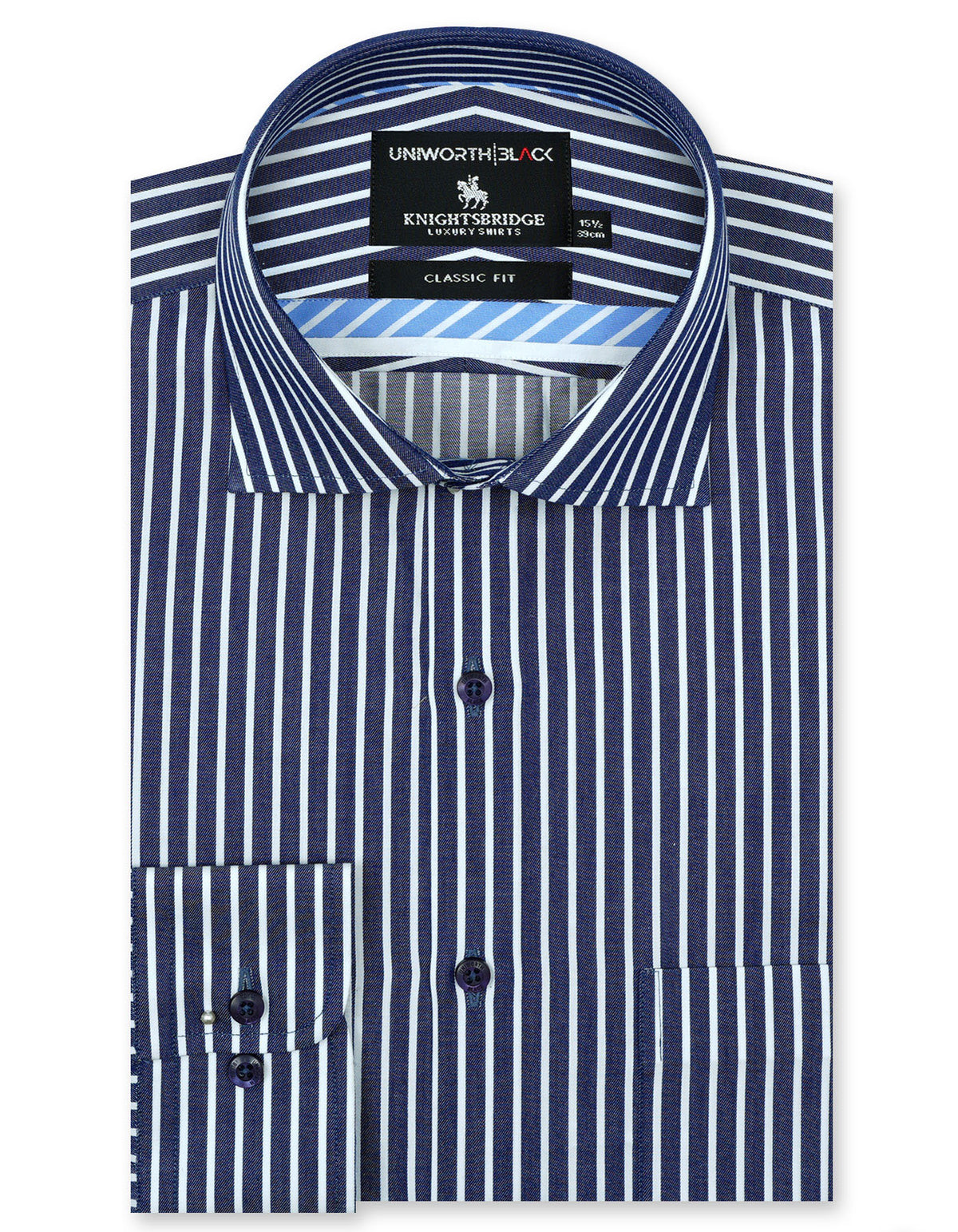 Stripe Navy Classic Fit Shirt FS2833RF-14.5