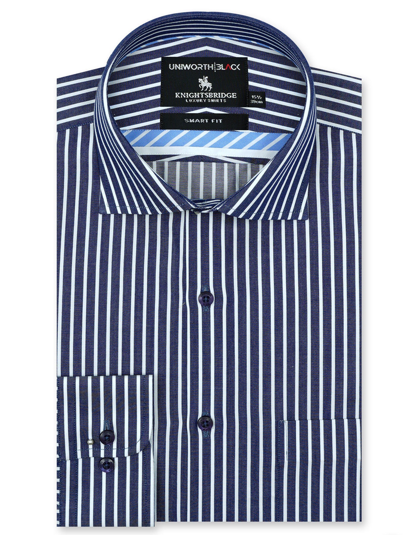 Stripe Navy Tailored Smart Fit Shirt FS2833SF-14.5