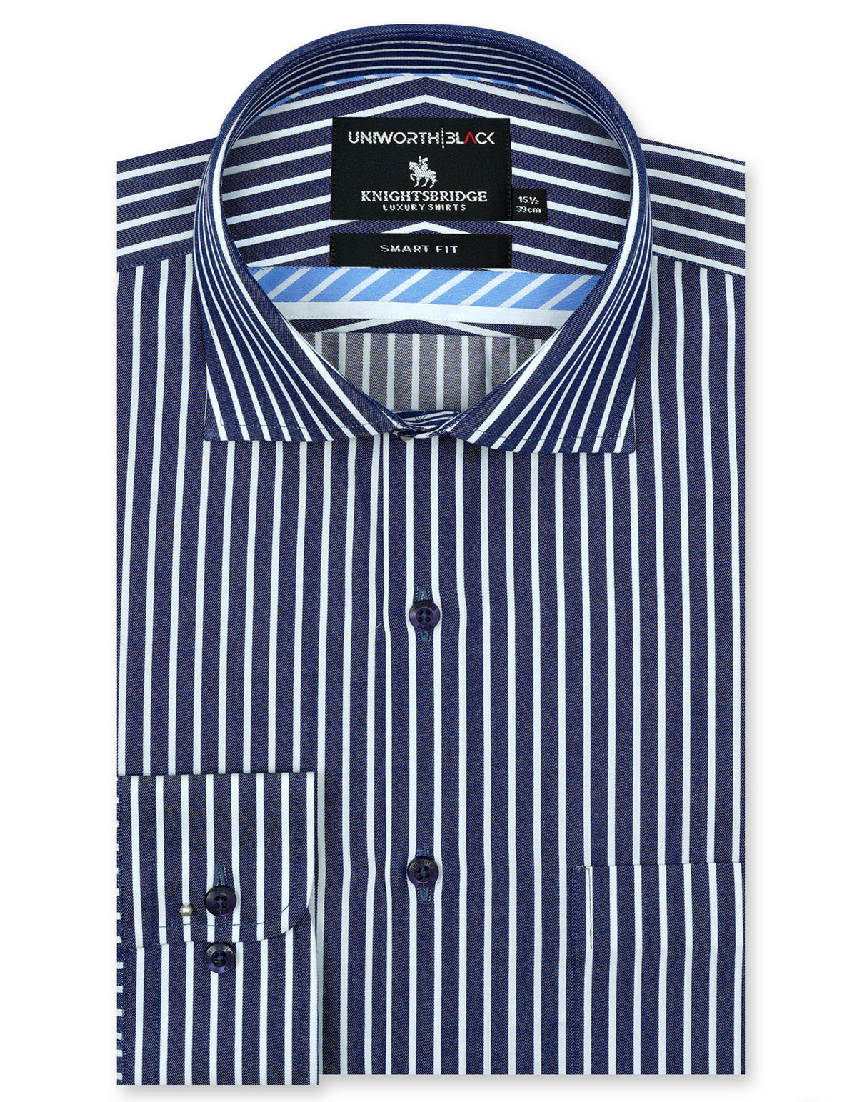 Stripe Navy Tailored Smart Fit Shirt FS2833SF-14.5