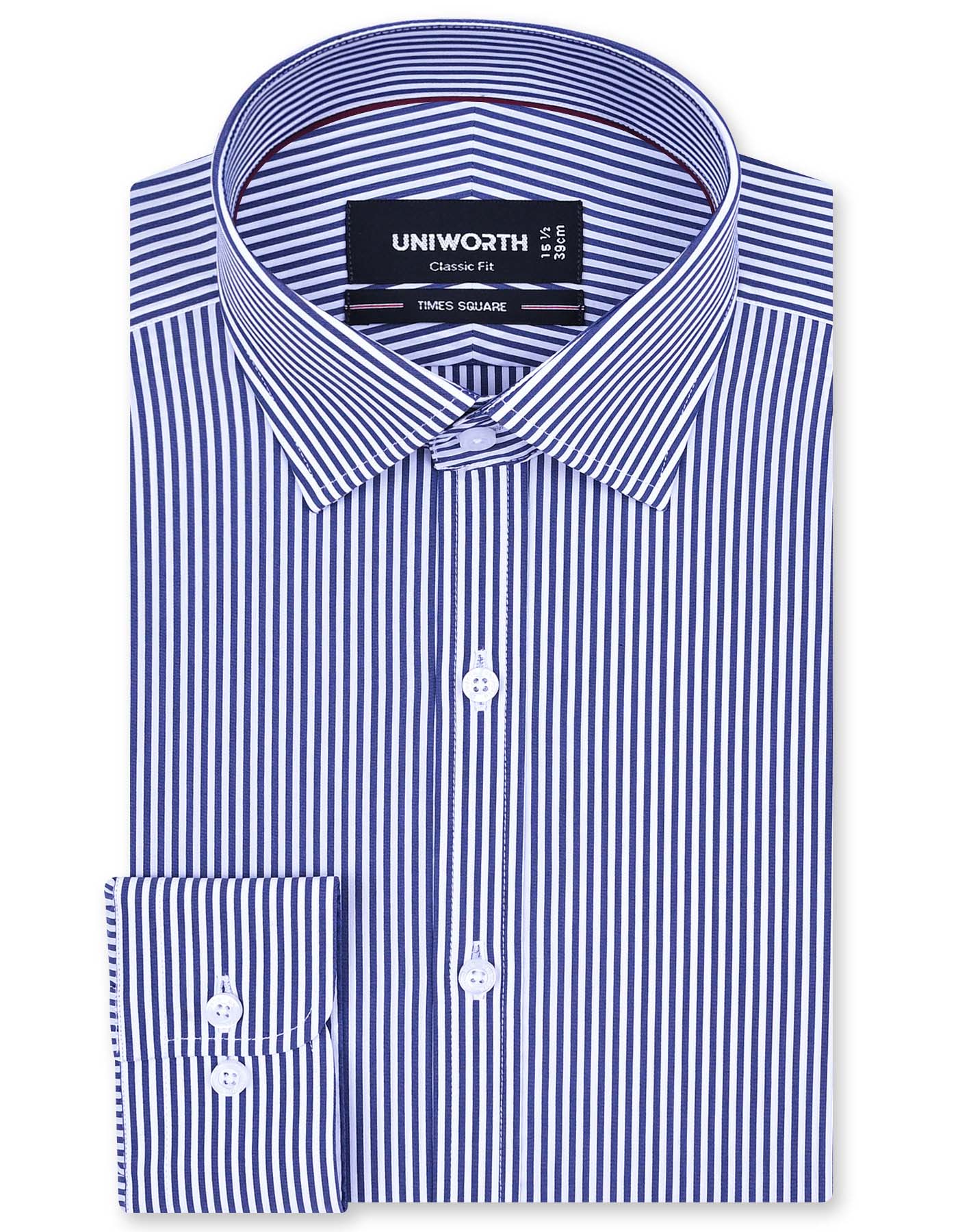 Stripe Navy Classic Fit Shirt FS2838RF-14.5