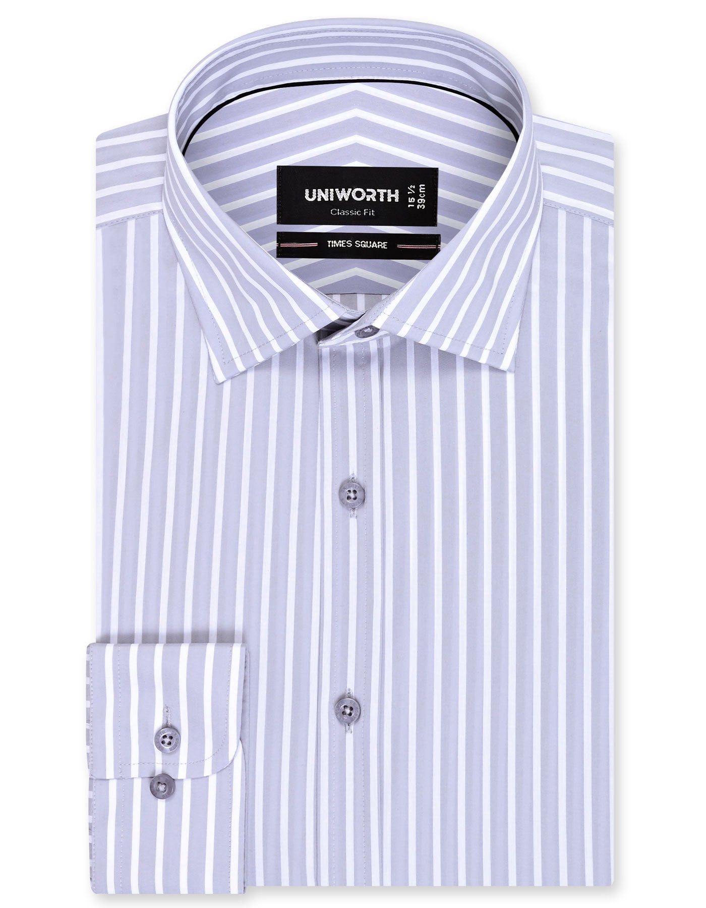 Stripe L Grey Classic Fit Shirt FS2840RF-14.5