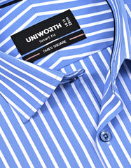 Stripe M Blue Tailored Smart Fit Shirt FS2846-1SF-15