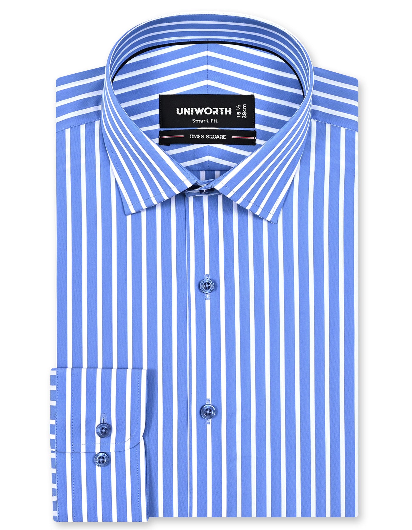 Stripe M Blue Tailored Smart Fit Shirt FS2846-1SF-14.5
