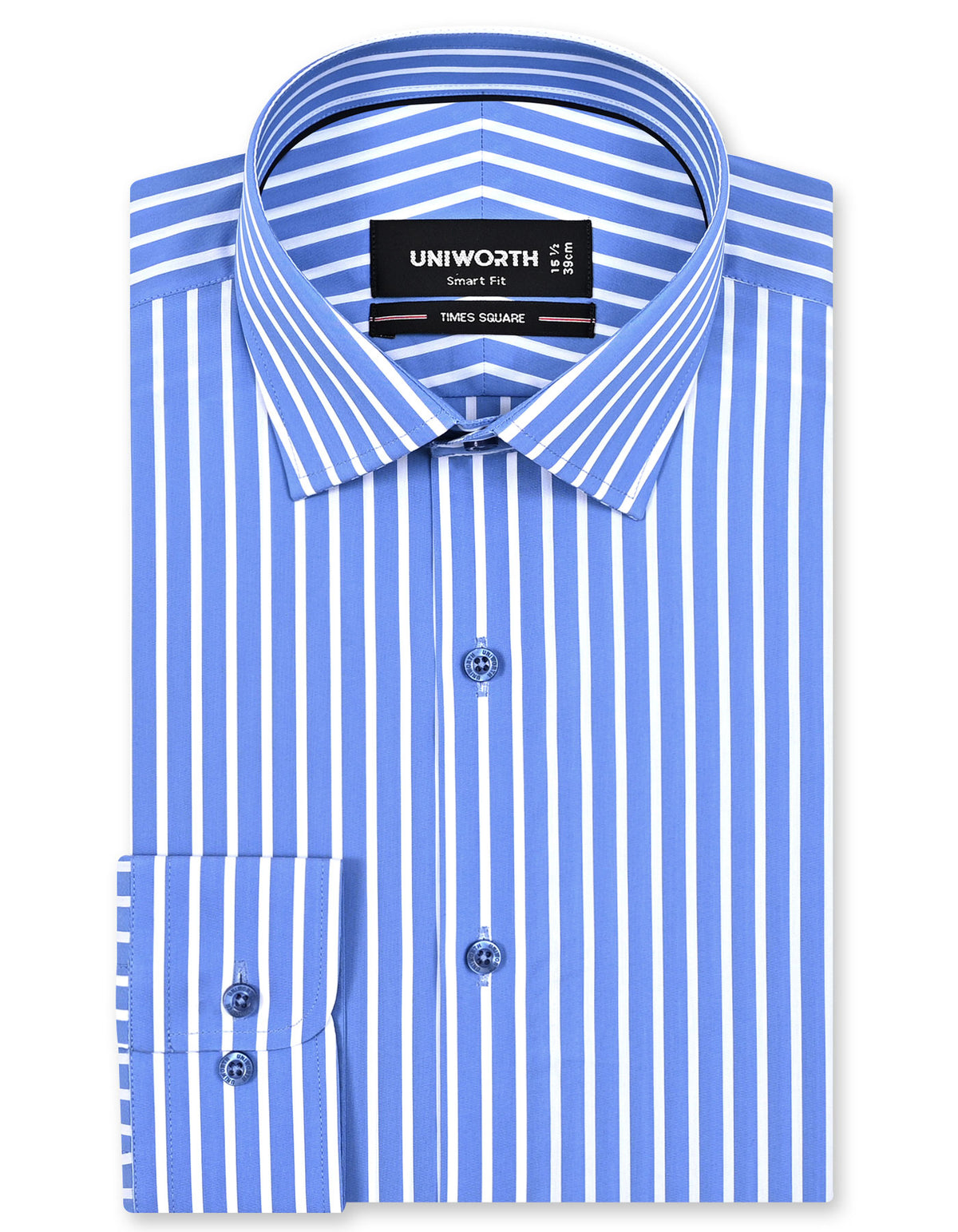 Stripe M Blue Tailored Smart Fit Shirt FS2846-1SF-14.5