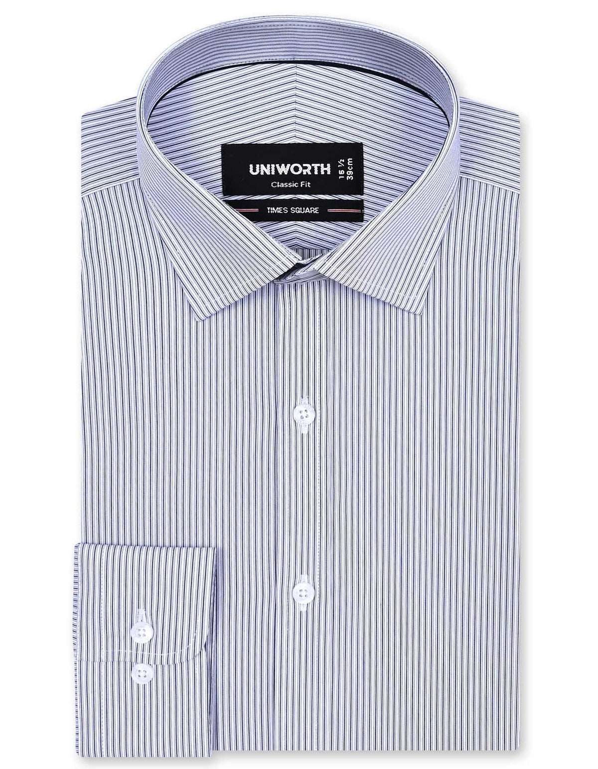 Stripe Navy Classic Fit Shirt FS2853-1RF-14.5