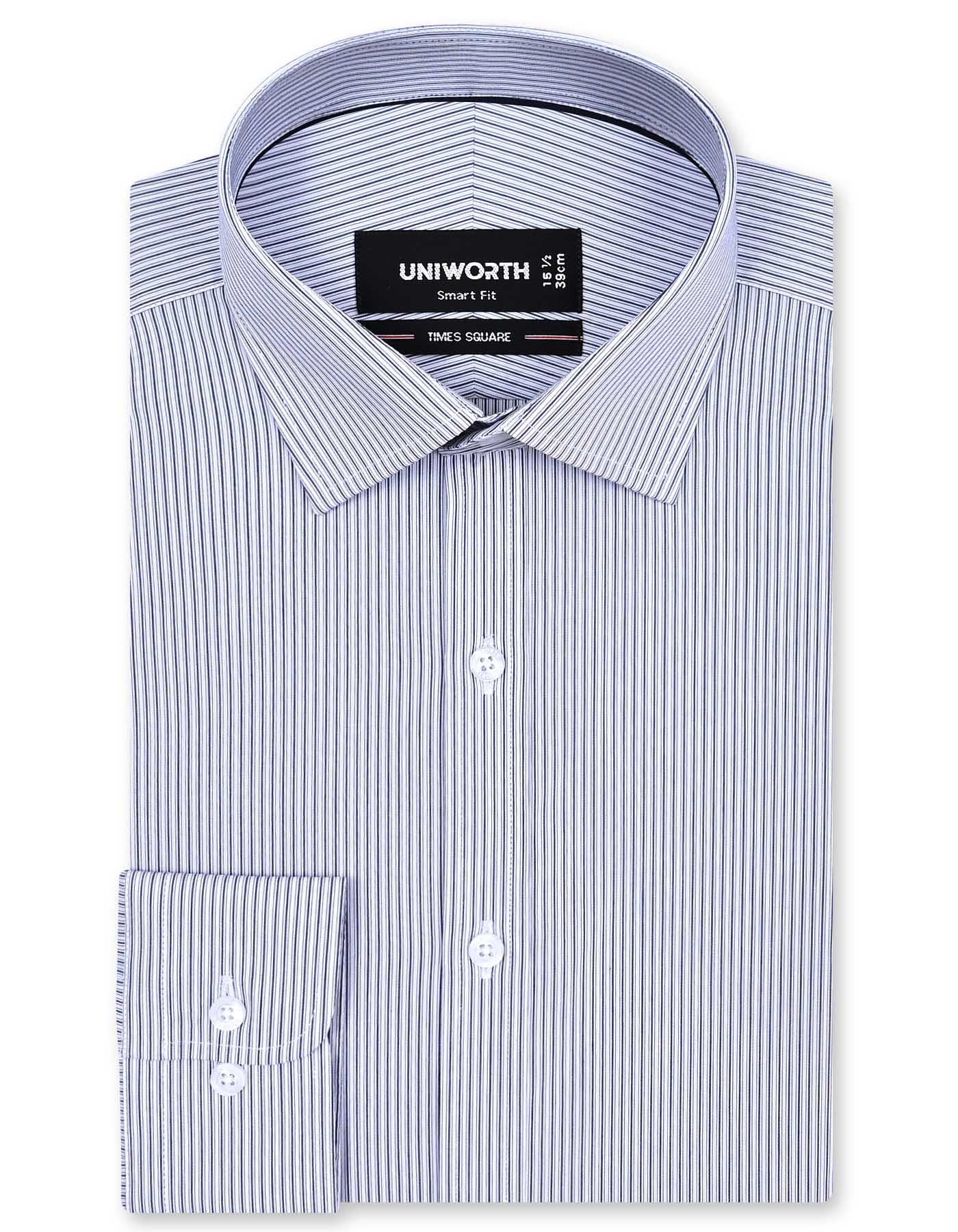 Stripe Navy Tailored Smart Fit Shirt FS2853-1SF-14.5