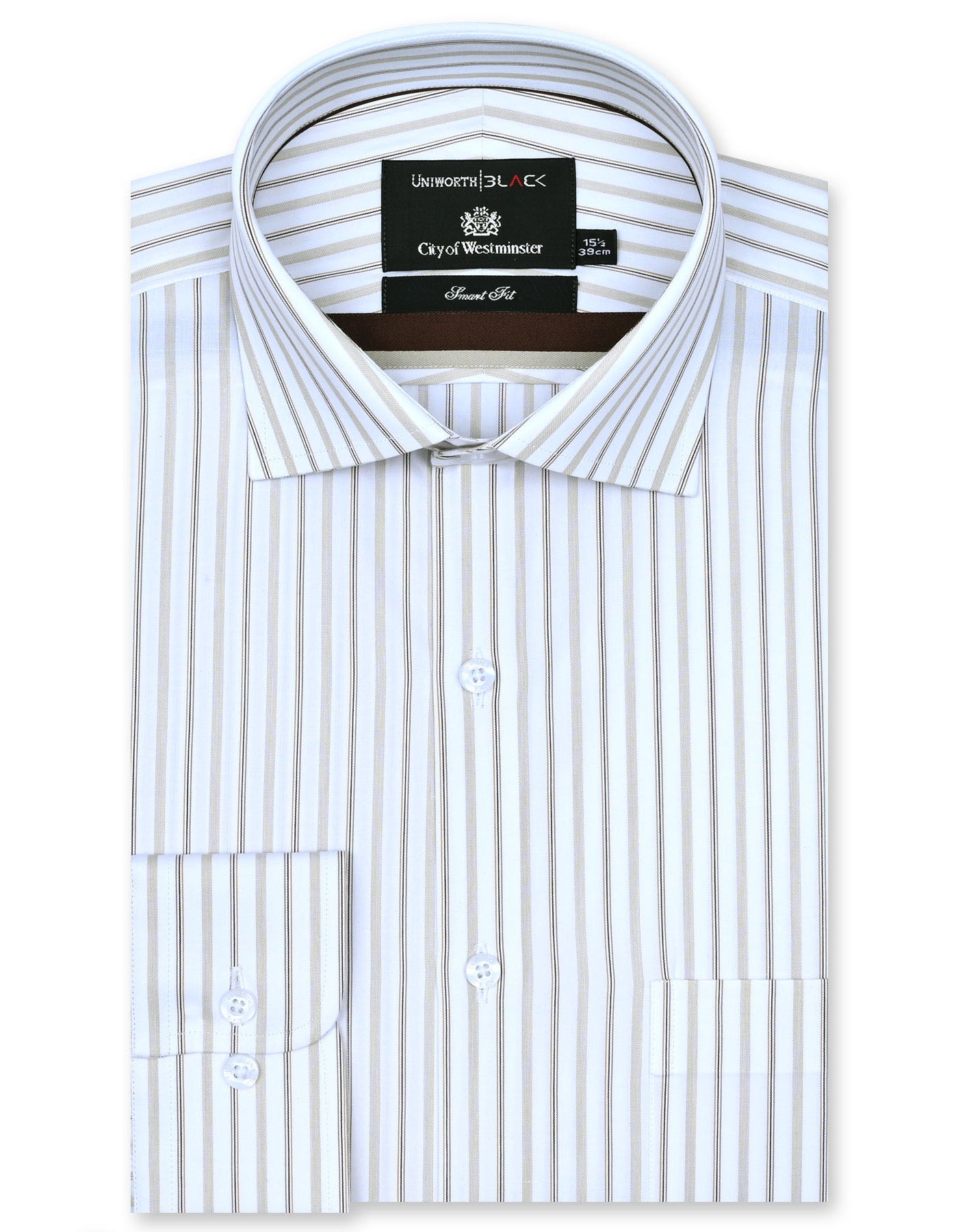Stripe Fawn Tailored Smart Fit Shirt FS2854SF-14.5