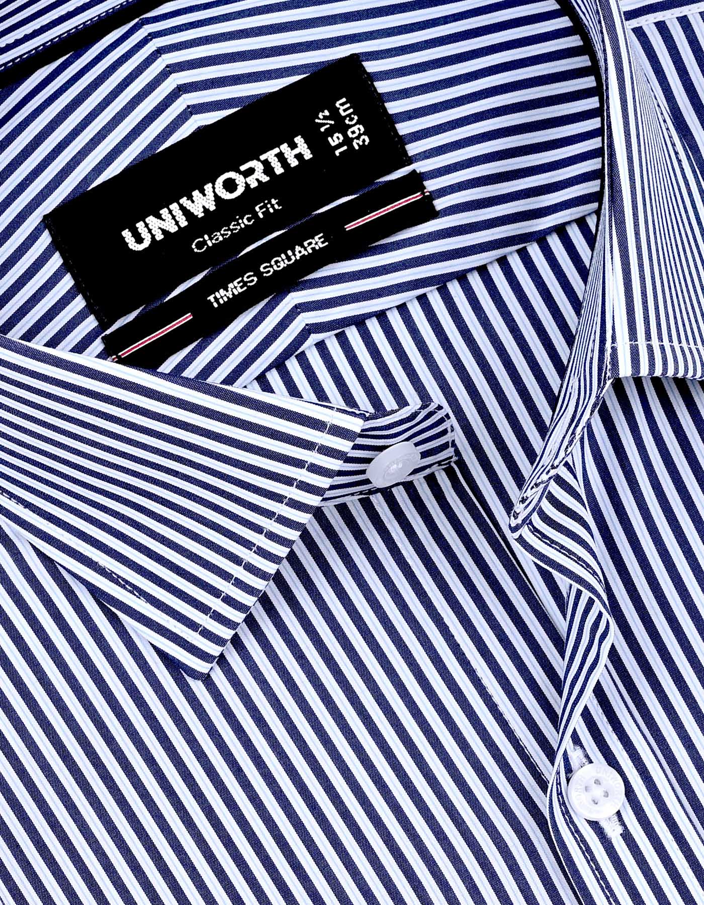 Stripe Navy Classic Fit Shirt FS2855-1RF-15