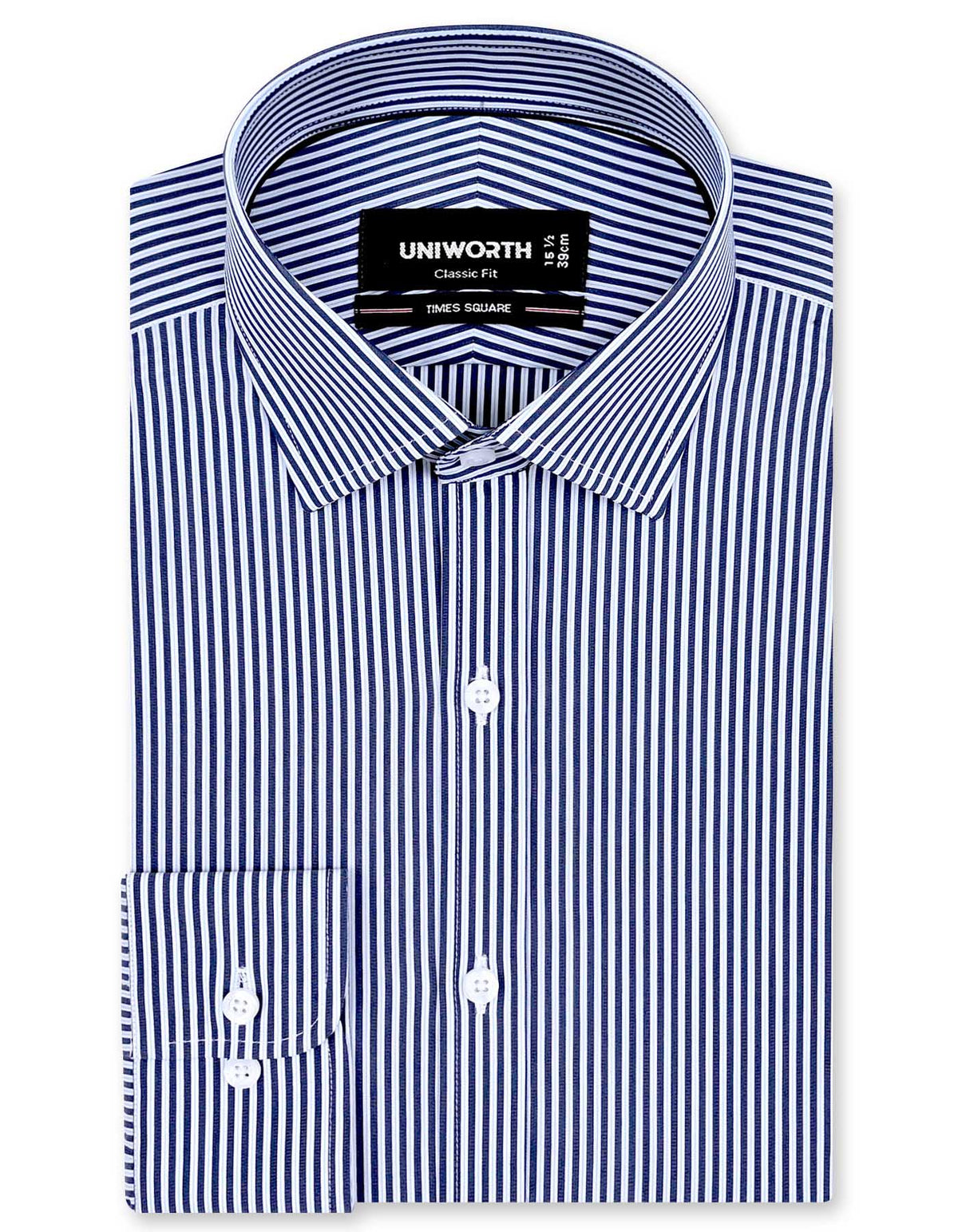 Stripe Navy Classic Fit Shirt FS2855-1RF-14.5