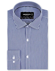 Stripe Navy Classic Fit Shirt FS2855-1RF-14.5