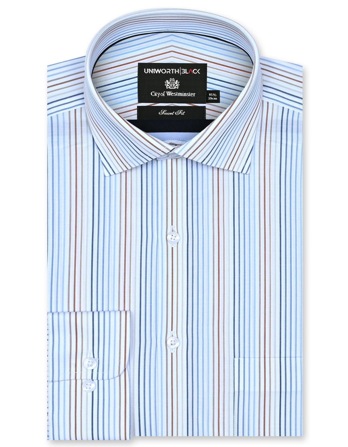 Stripe Blue Tailored Smart Fit Shirt FS2859SF-14.5