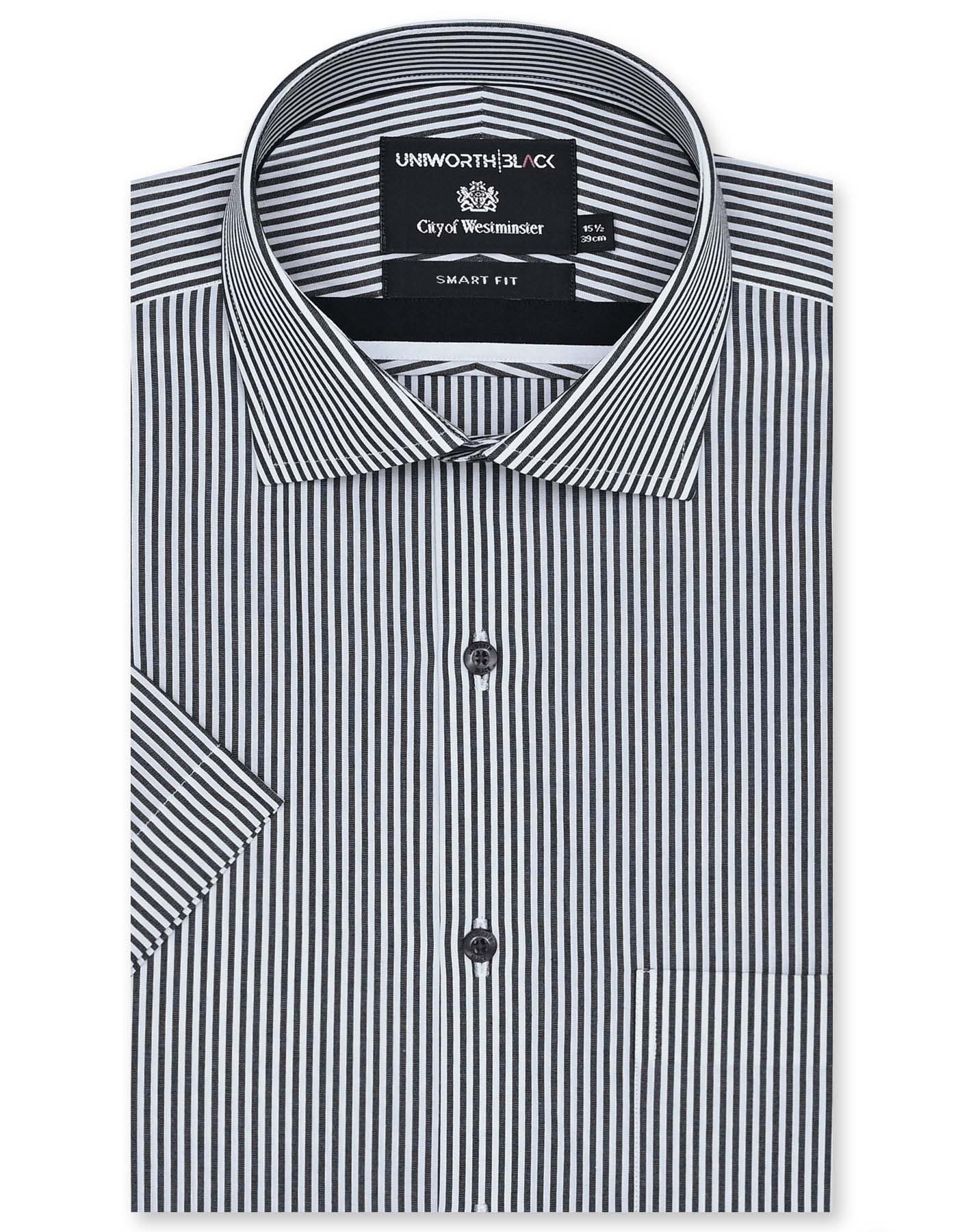 Stripe Black Smart Fit Shirt FS2874SH-14.5