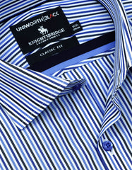 Stripe Royal Blue Classic Fit Shirt FS2877-1RF-15