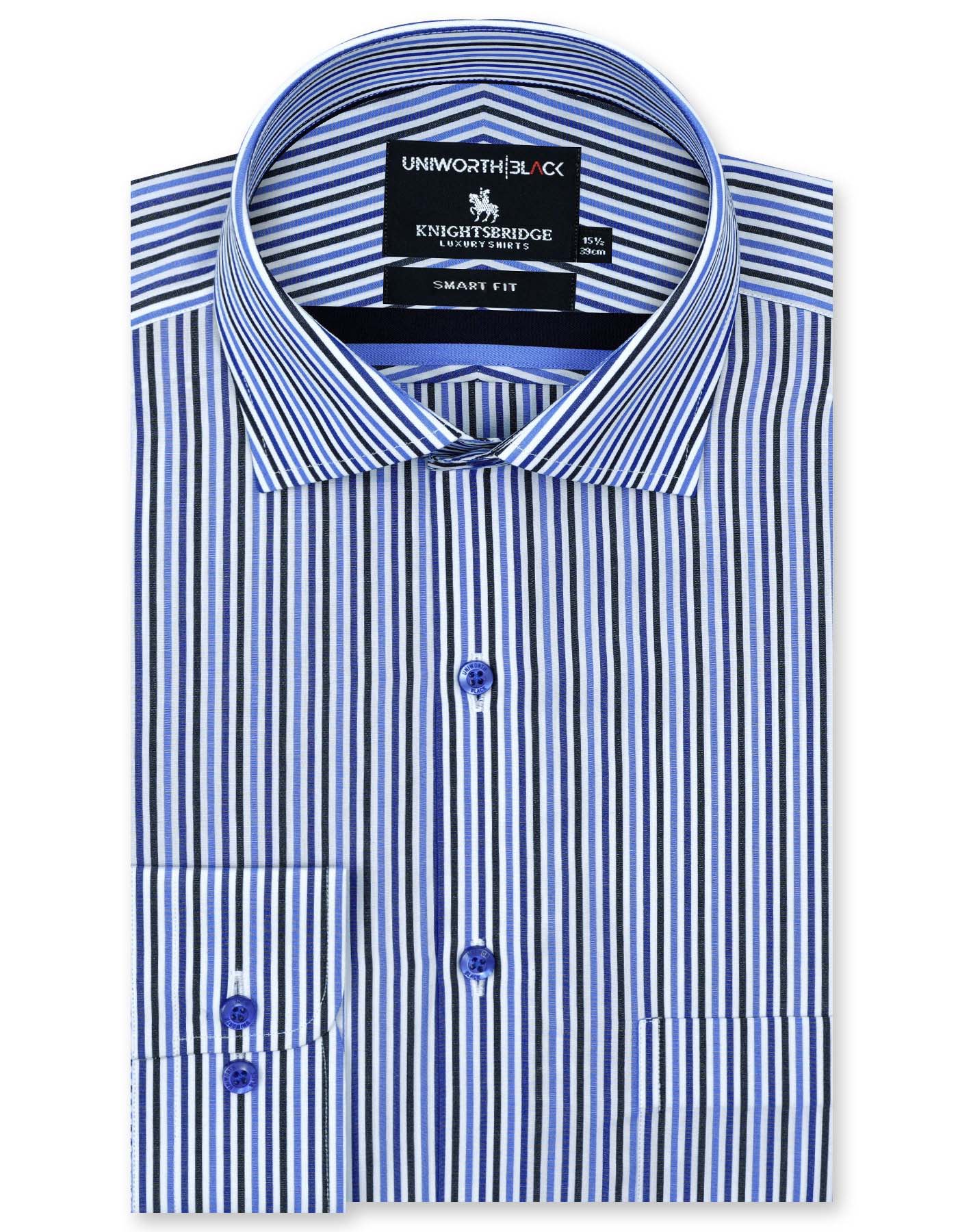 Stripe Royal Blue Classic Fit Shirt FS2877-1RF-14.5