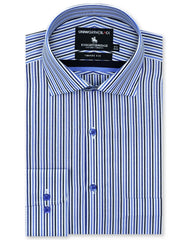 Stripe Royal Blue Classic Fit Shirt FS2877-1RF-14.5
