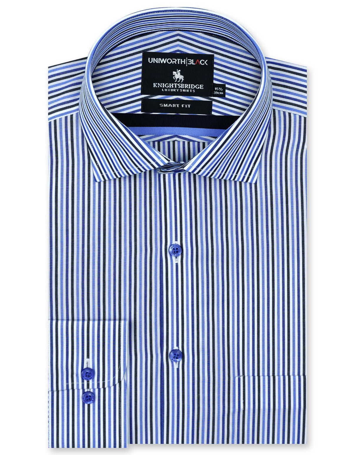 Stripe Royal Blue Tailored Smart Fit Shirt FS2877-1SF-14.5