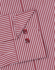 Stripe Maroon Classic Fit Shirt FS2879-1RF-15.5