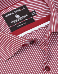 Stripe Maroon Classic Fit Shirt FS2879-1RF-15