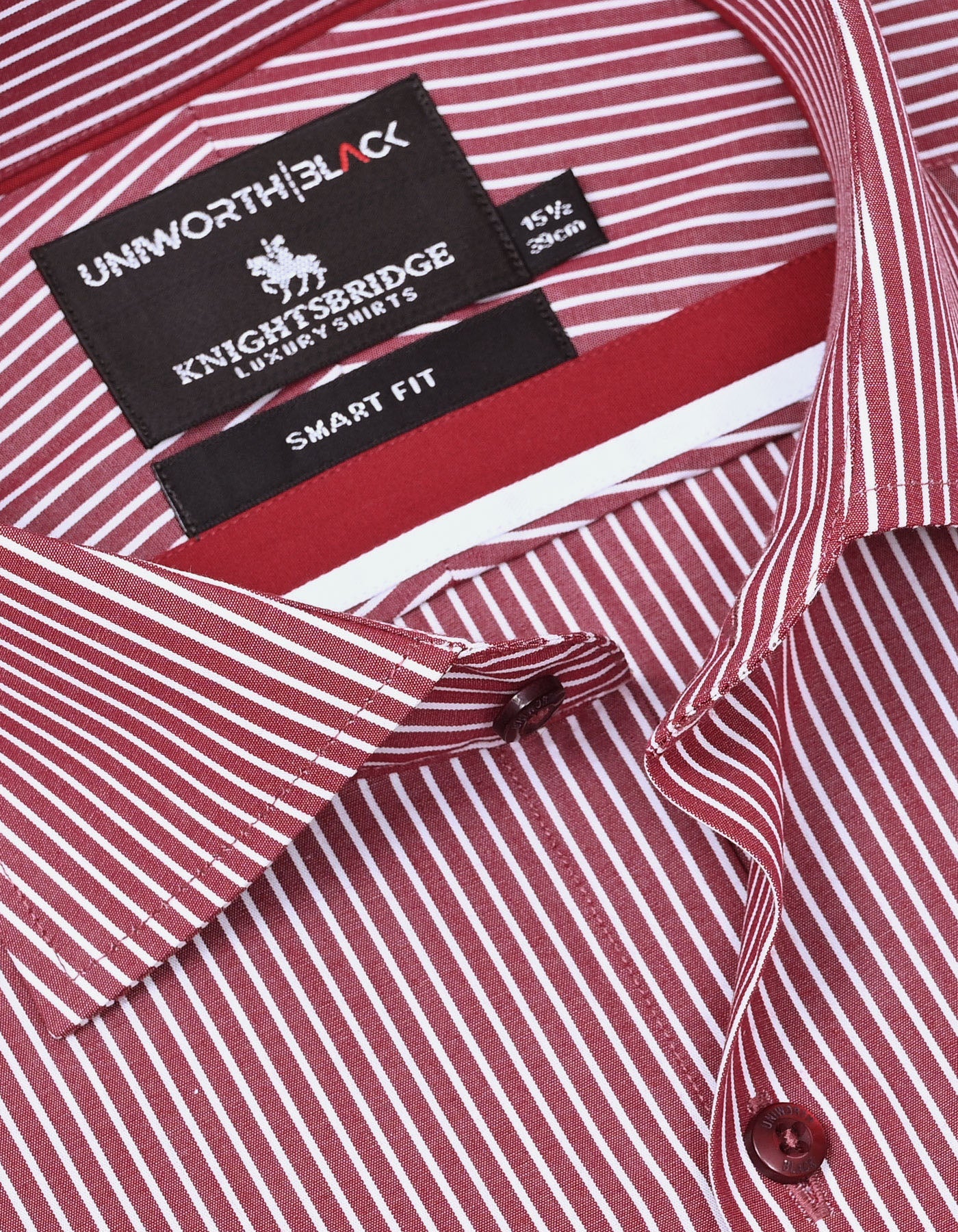 Stripe Maroon Tailored Smart Fit Shirt FS2879-1SF-15