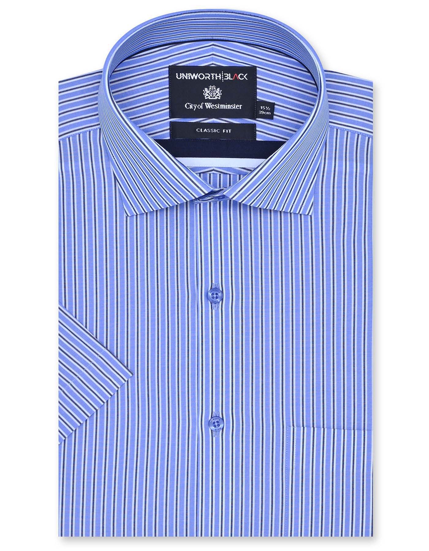 Stripe Blue Classic Fit Shirt FS2880-1RH-14.5