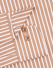 Stripe Beige Classic Fit Shirt FS2885-2RF-15.5