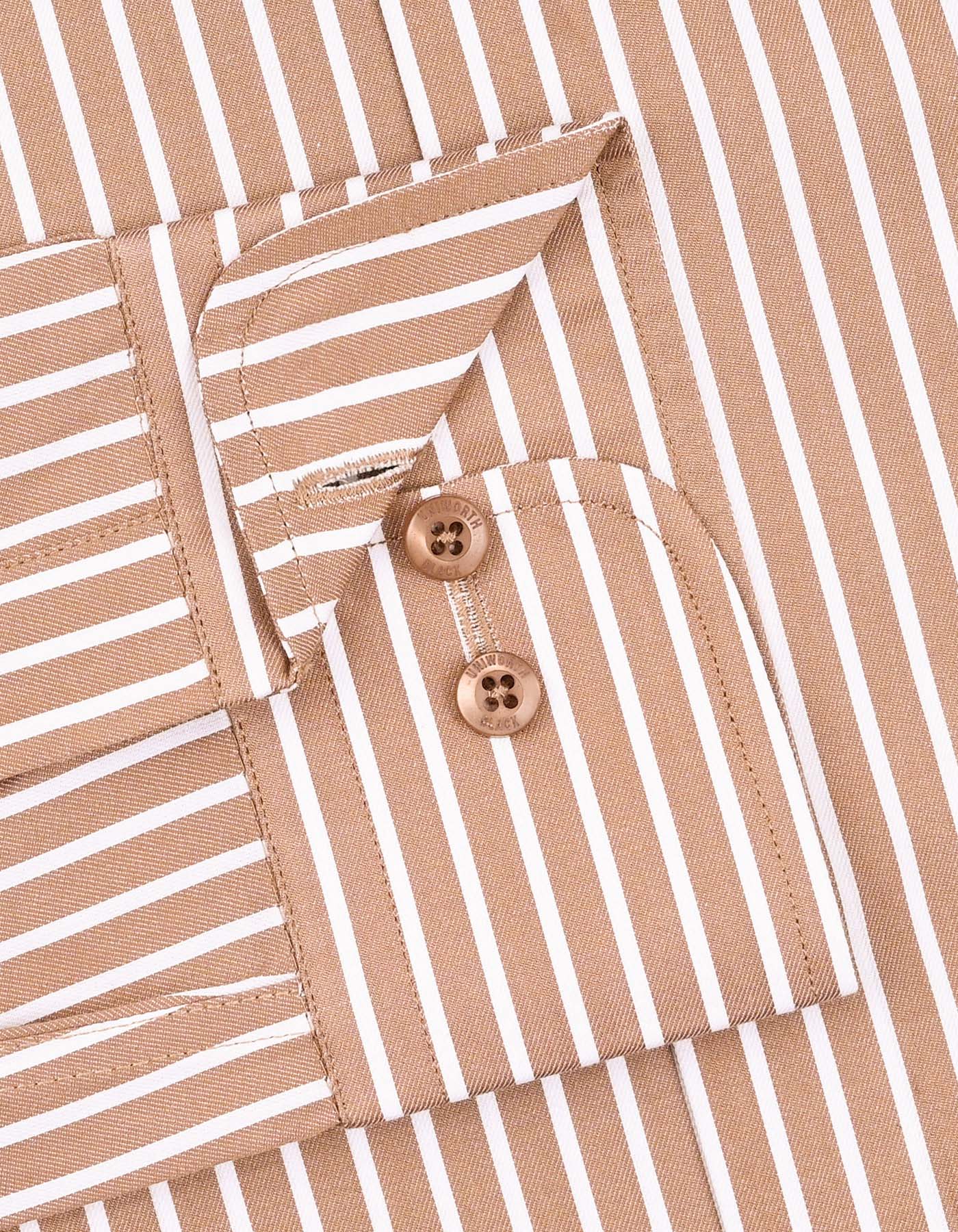 Stripe Beige Tailored Smart Fit Shirt FS2885-2SF-15.5