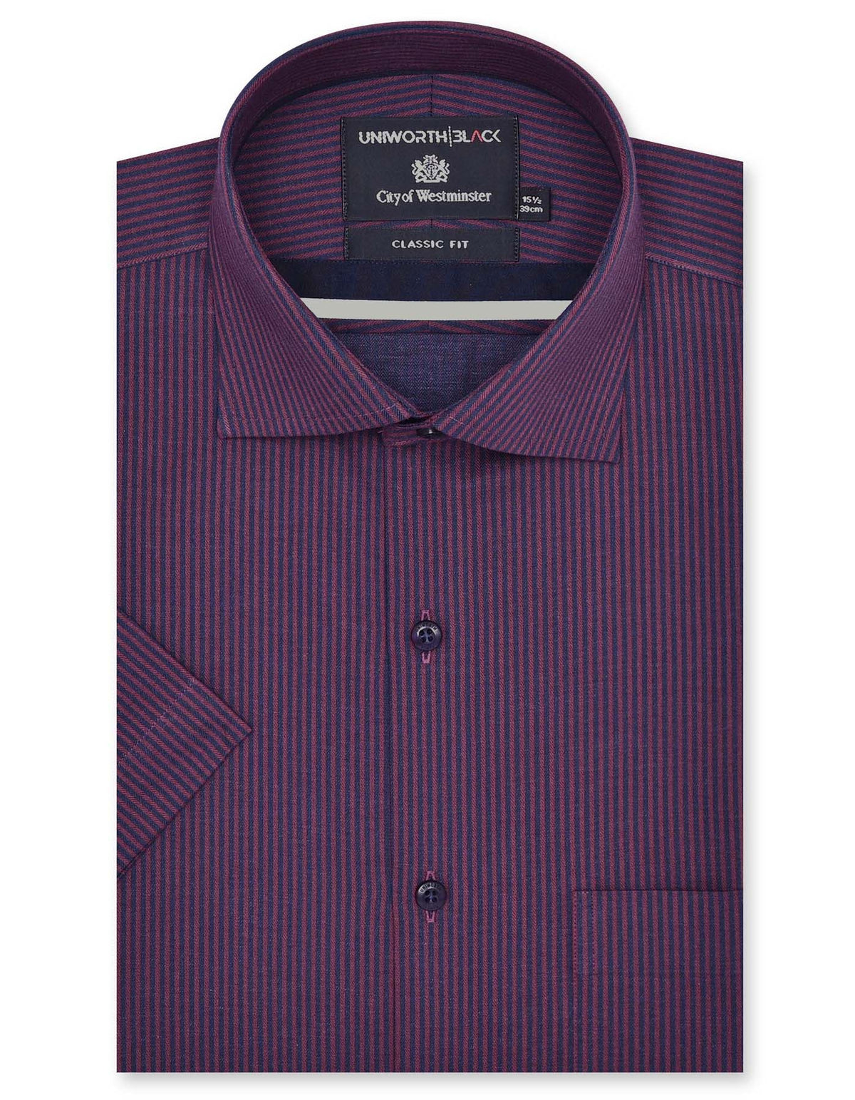 Stripe Maroon Classic Fit Shirt FS2888RH-14.5