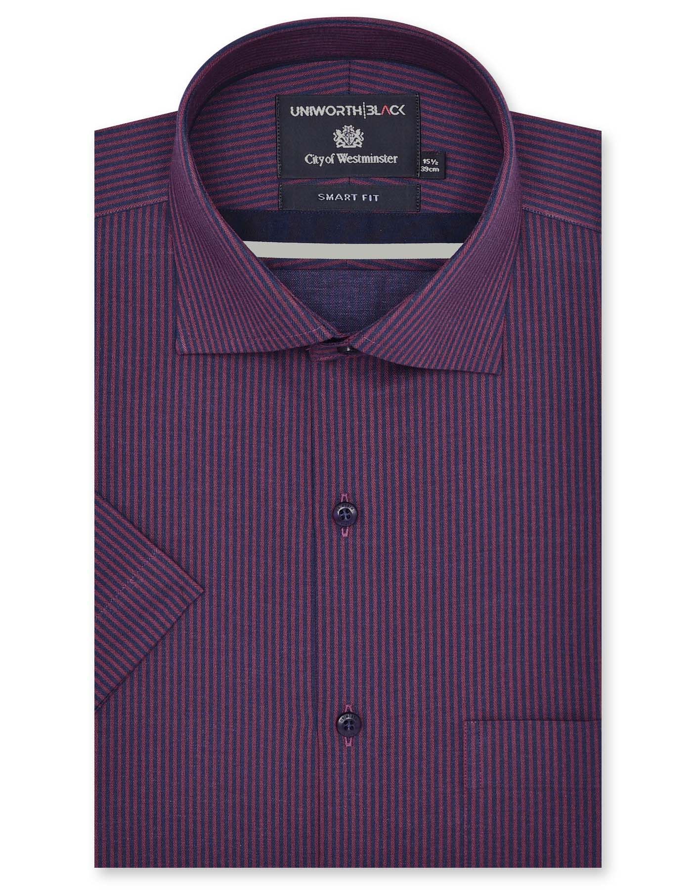 Stripe Maroon Smart Fit Shirt FS2888SH-14.5