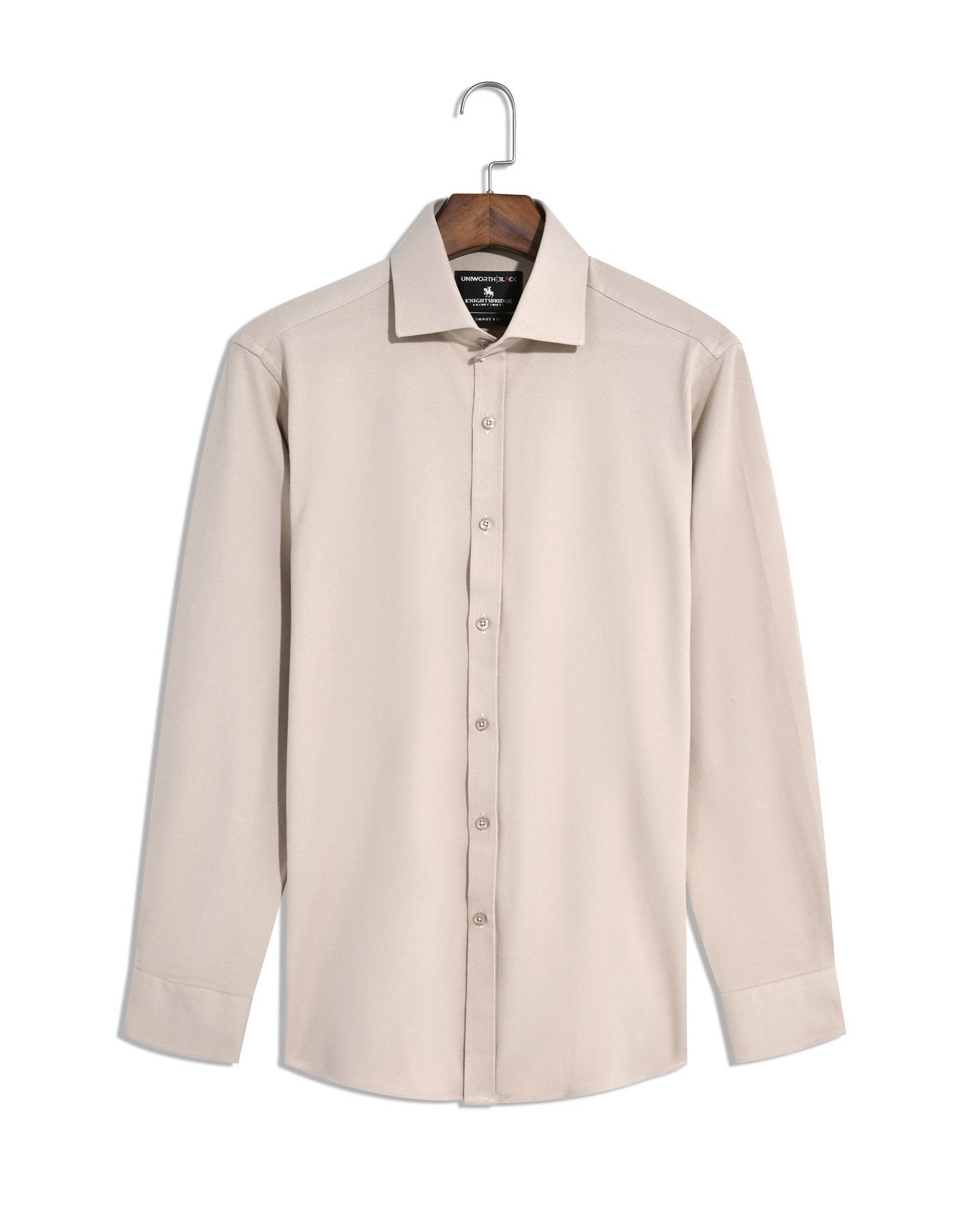Plain Beige Tailored Smart Fit Shirt FS28SF-15.5