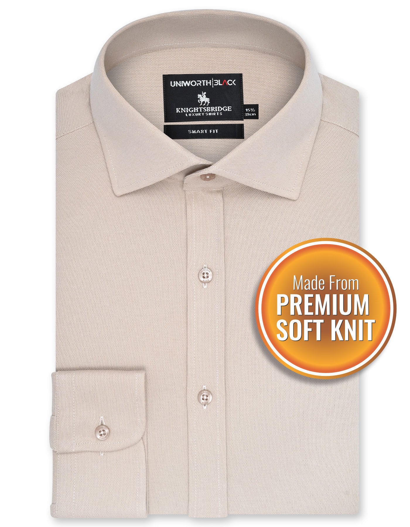 Plain Beige Tailored Smart Fit Shirt FS28SF-14.5