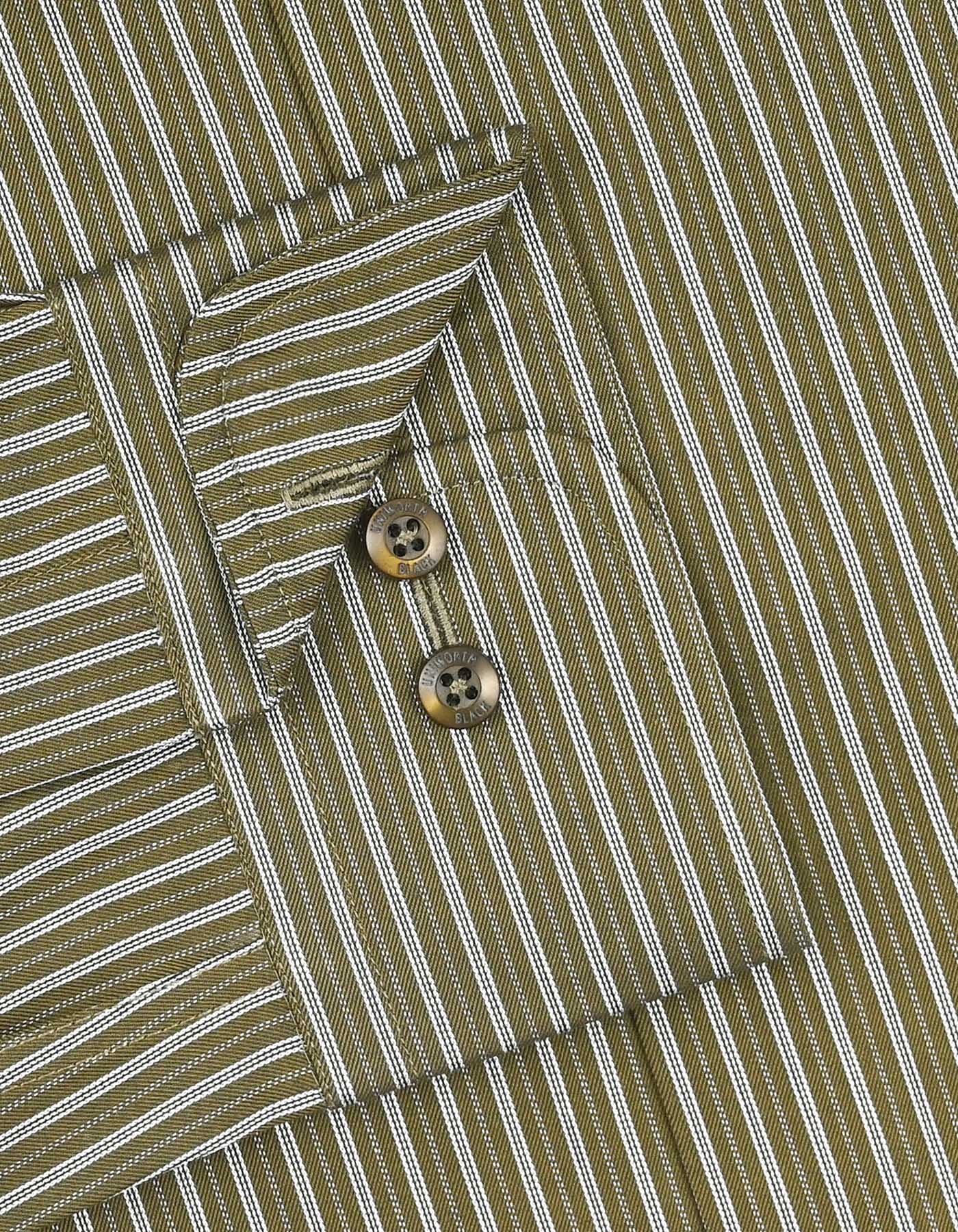 Stripe Olive Classic Fit Shirt FS2902-1RF-15.5