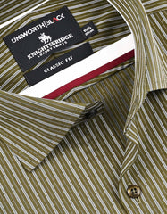 Stripe Olive Classic Fit Shirt FS2902-1RF-15