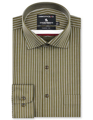Stripe Olive Classic Fit Shirt FS2902-1RF-14.5