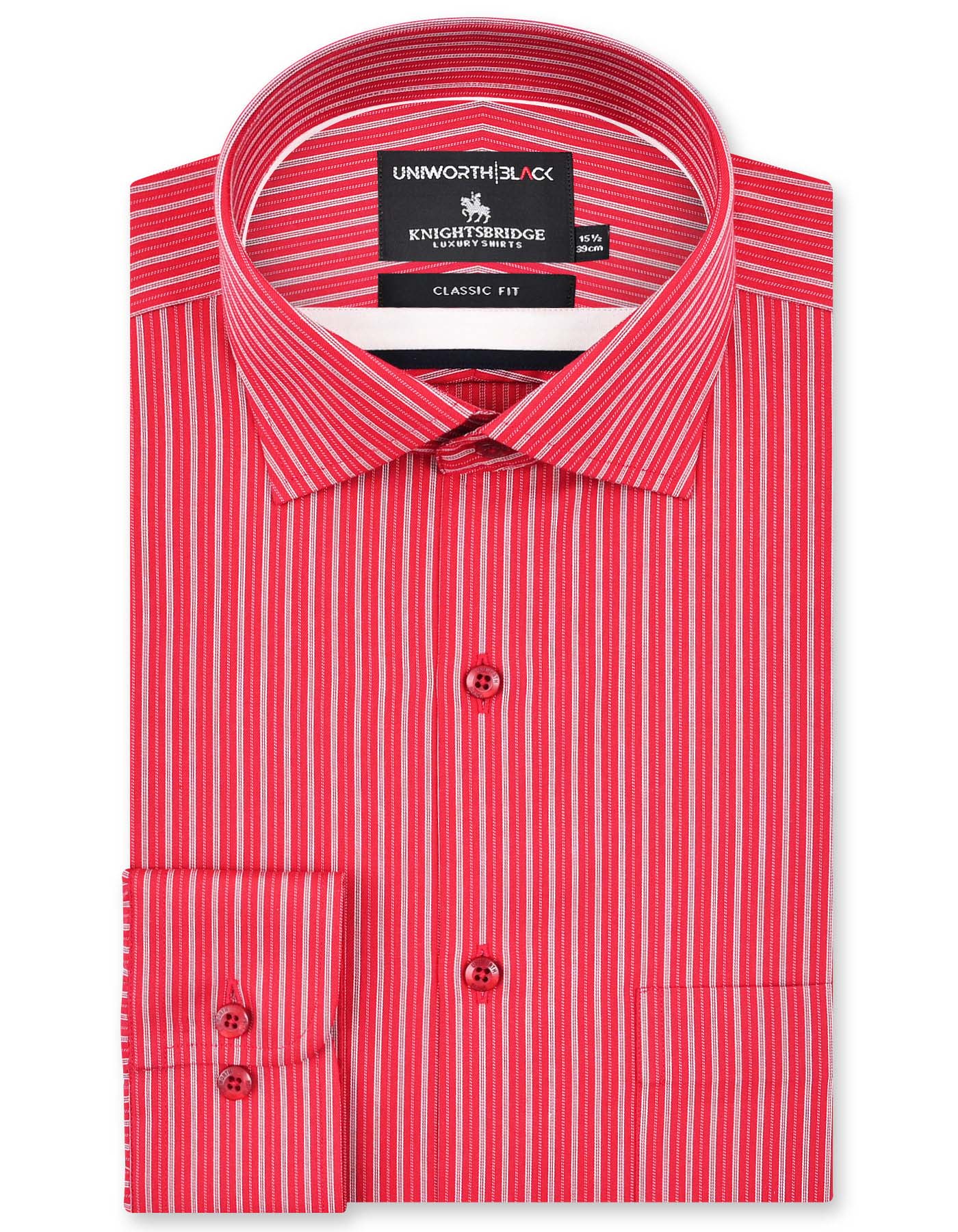 Stripe Red Classic Fit Shirt FS2903-1RF-14.5