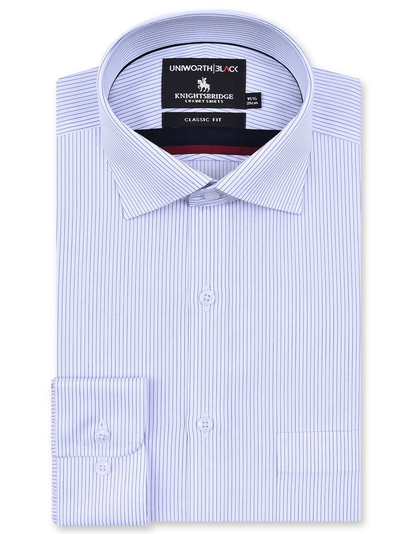 Stripe Navy Classic Fit Shirt FS2904-2RF-14.5